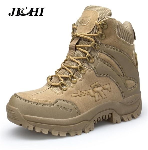 

jichi men039s military boot combat mens chukka ankle boot tactical big size army boot male shoes safety motocycle boots cj191204166453, Black