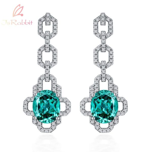 

knot israbbit 18k gold plated 10ct paraiba tourmaline faceted gemstone drop earrings 925 sterling silver luxury jewelry drop shipping