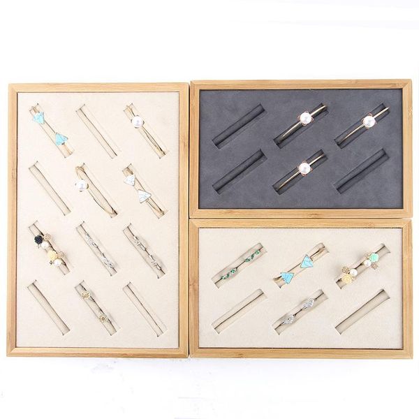 

boxes 1 pcs 6/12 grids bamboo wood velvet jewelry ring fine silver bracelet collection storage showcares jewelry display organizer box, Black;white