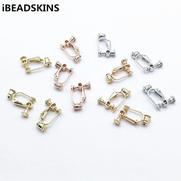 

polish new arrival copper 20x14mm 50pcs/lot real gold plating screw ear clip for stud earrings/earrings accessories/earring parts diy, Blue