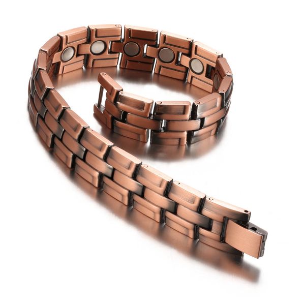 

bangle men magnetic health bracelets 99.95% pure copper energy bracelet blood pressure magnets bangles, Black