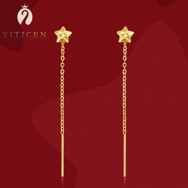 

stud viticen 18k gold women's earrings au750 party wedding pop star earrings fashion jewelry valentine's day gifts ing, Golden;silver