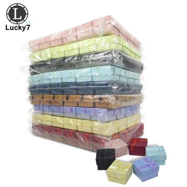 

boxes 240pcs/lot assorted jewelry boxes for organizer jewelry display 4*4*3cm assorted colors ring box small gift boxes, Black;white