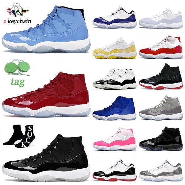 

fashion jumpman 11 basketball shoes 11s mens women pantone win like 96 25th anniversary jubilee concord bred cool grey cement pink trainers, White;red