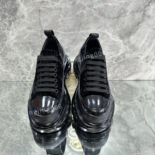 

brand designer platform mens women casual shoes leather lace-up sneaker lady flat running trainers letters gym sneaker, Black