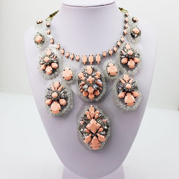 

necklaces shourouk new design woman bib statement luxury rainbow multi crystal necklace collar 270, Silver