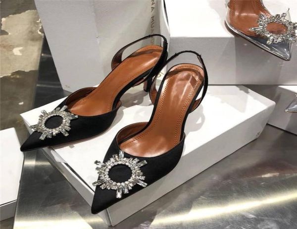 

ladies sandals with sequins wedding banquet rhinestone flower decoration summer style bridesmaid pointed openwork high heels sanda6863490, Black