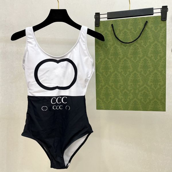 

one peice women swimsuit g swimwear designer luxury bikinis woman bathing suits beach fashion swim wear outdoor sports outfit, White;black