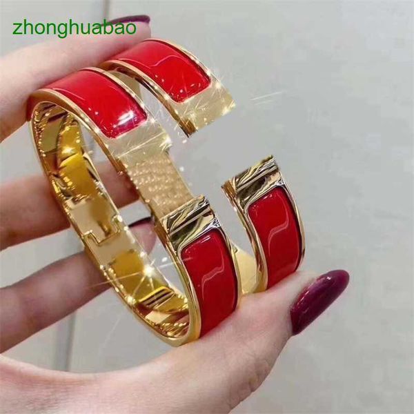 

hemres designer bracelet enamel love bracelet h opening clic designer bangle colorful jewlery for women plated rose gold silver pulsera eleg, Black
