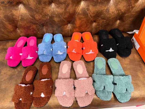 

slippers women fur slippers fluffy faux furry slides yeah sandals shoes slip on flats indoor house sneaker luxury brands winter slider flip, Black