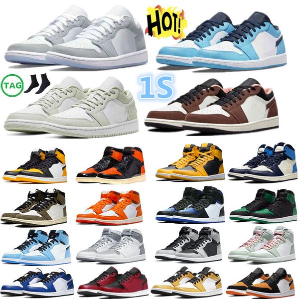 

new spruce aura 1s basketball shoes high mid unc d1or game royal men women i 1 bred black silver toe dark mocha shadow denim obsidian gym re