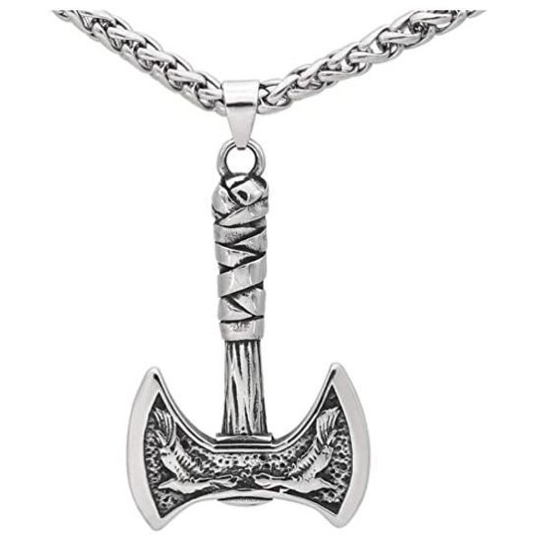 

necklaces 12pcs men viking axe necklace nordic viking jewelry, Silver