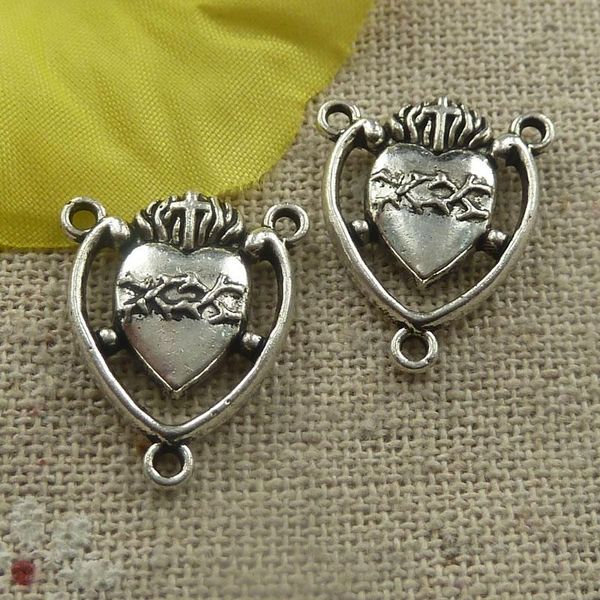 

polish 132 pieces tibetan silver nice connectors 20x17x3mm #4445, Blue