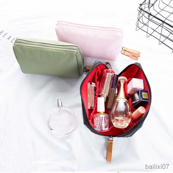 

cosmetic bags cases korean style solid color portable cosmetic bag for women travel zipper makeup organizer beauty case women's gift