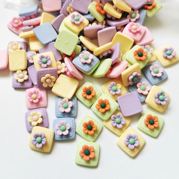 

polish 500pieces 17mm diy acrylic candy flower square sticker beads. decorate home scrapbook for woman kids hairpin jewelry accessories, Blue