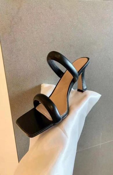 

stylishboxt21040503 40 black white brown yellow sandals slides 65cm heels strappy genuine leather calf skin casual summer k5642303