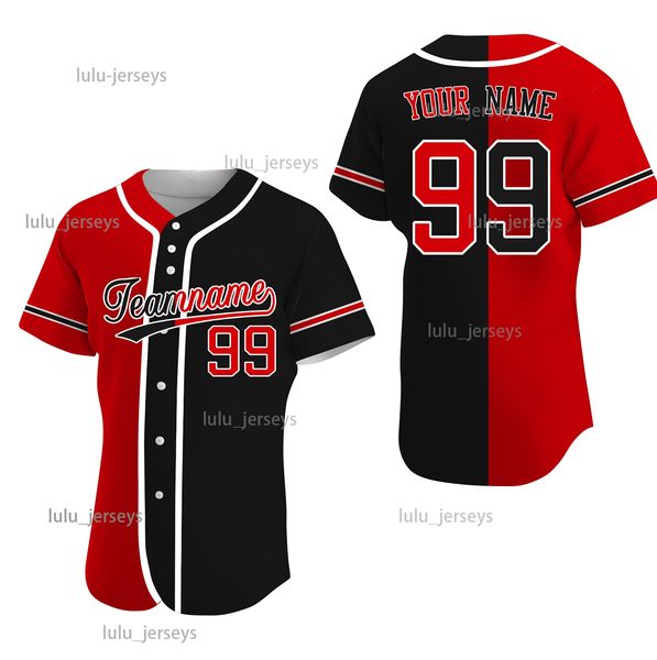 

custom fashion baseball jerseys new split color jersey printed split color jersey, Blue;black