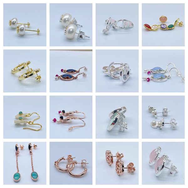 

stud 2022 new with sterling silver earrings jewelry wholesale holiday gift custom factory wholesale products toss bear, Golden;silver