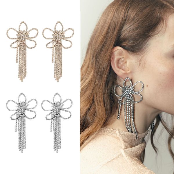 

new style earrings for women's cool and creative flower tassel earrings, Silver