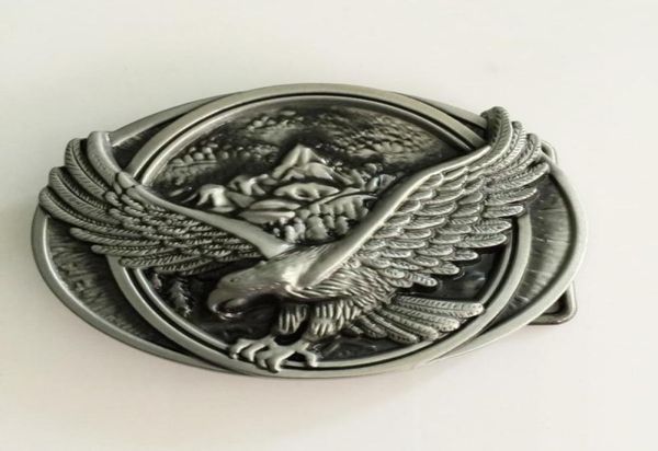 

super cool 3d silver eagle cowboys belt buckle woman man jeans jewelry accessories metal belt head fit 4cm wide belts8827197, Slivery;black
