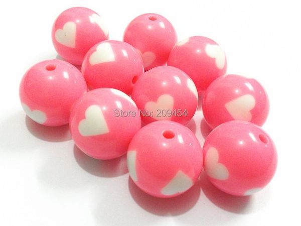 

crystal (choose size first) 12mm/16mm/20mm pink with white heart solid beads
