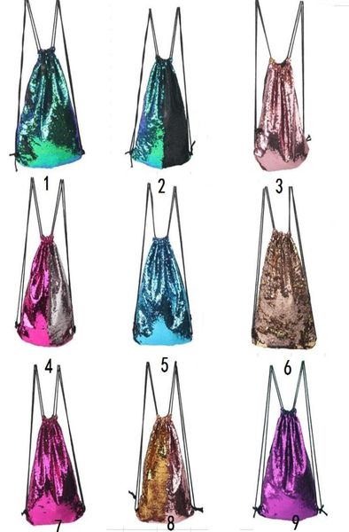 

fashion bags mermaid sequin drawstring backpack outdoor sports glitter casual double color sequins backpack shoulder bags travel b6826730
