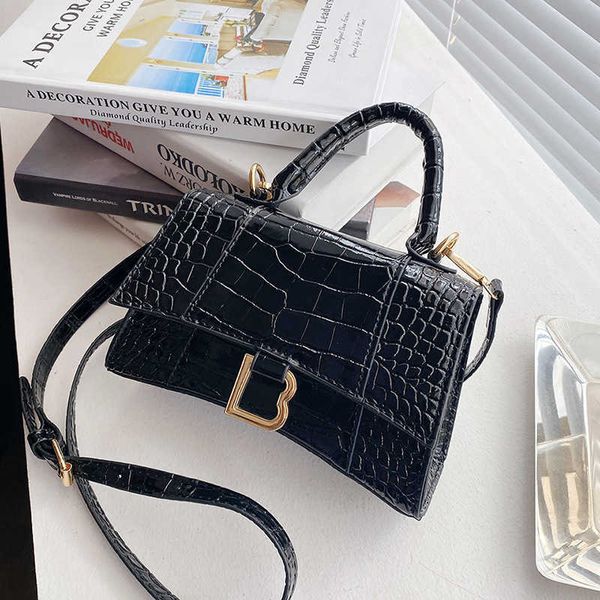 

women one shoulder oblique span bag fashion pu leather mini small square bags luxury designer alligator print hourglass bag handbag purse hi