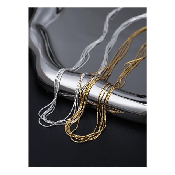 

necklaces s925 sterling silver satin necklace retro light luxury fashion multilayer necklace ins style simple clavicle chain wholesale