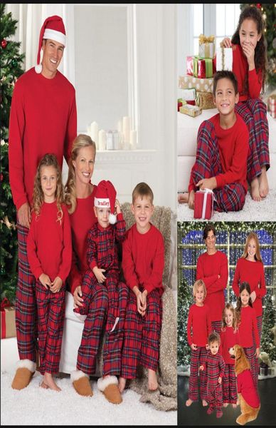 

christmas pajamas family look christmas grid printed clothes sets home pajamas outfits family matching clothing sets matchi6483528, Blue
