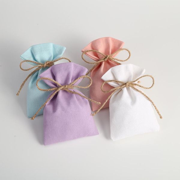 

anklets 50pcs cotton burlap bucket jewelry organizer gift bags drawstring jewellry rings organizer pouch wedding christmas candy bag, Red;blue
