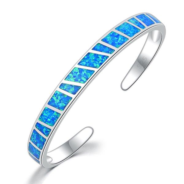 

bangle fashion fine blue fire opal square cuff bracelet bangles jewelry for women girls, Black