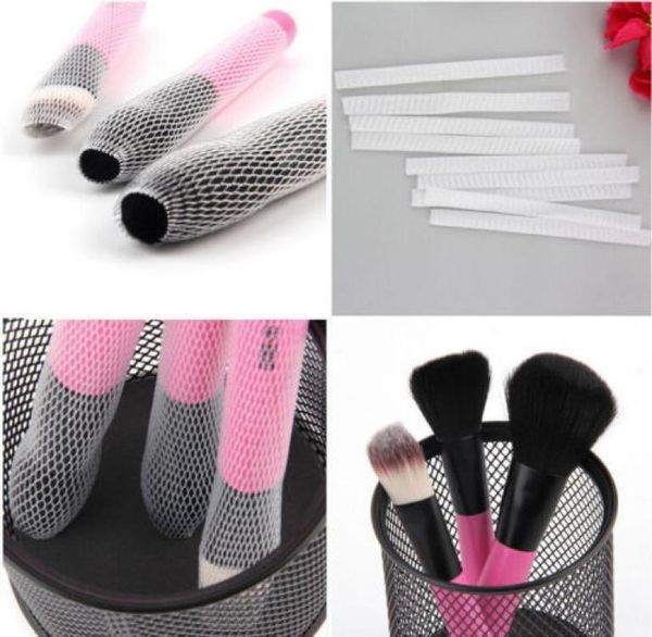 

whole 20 pcs white make up cosmetic brushes guards mesh protectors cover sheath net4459020