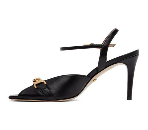 

womens metallic silver high heels sandals with squareshaped toe and midheel goldtone hardware size euro 35413768607, Black