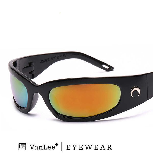 

frames fashion new cross mirror glasses men's and women's cycling sports trend colorful reflective personalized sunglasses, White;black