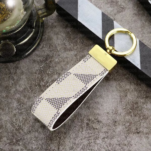 

leather keychain card holder exquisite designer keyring zinc alloy letter lanyard cute for women men black white metal with box634, Silver