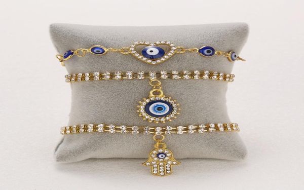 

gold plated double line tennis chain evil eye charm bracelet creativity women jewelry6614701, Golden;silver