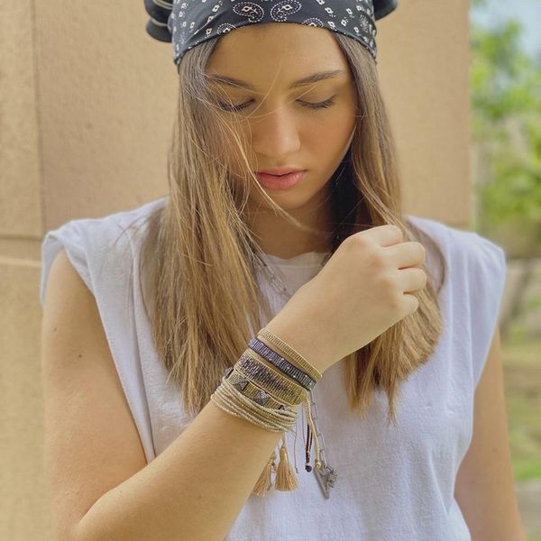 

bangle zhongvi miyuki bracelet set black rivet jewelry pulseras mujer moda 2021 unique bracelets women handmade loom friends gifts