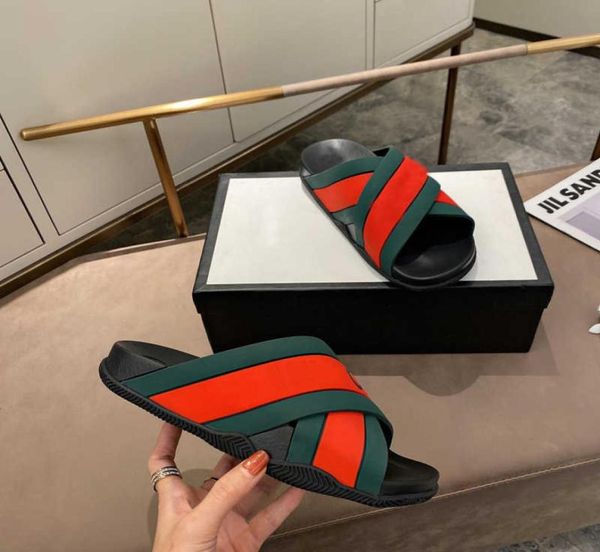 

2021 slippers fashion casual classic comfortable soft leather material flat bottom summer couple models simple atmosphere9301833, Black