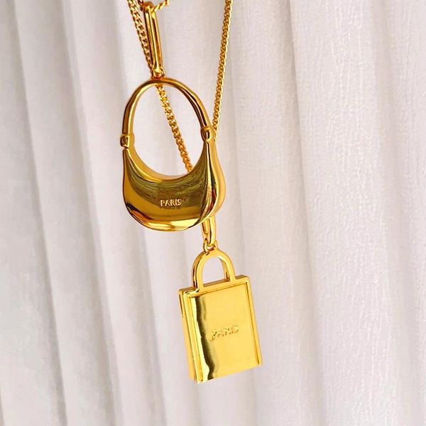 

knot european designer brands fashion 18k gold bag square earrings necklace pendant luxury set women famous jewelry trend, Silver