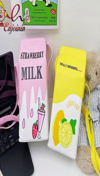 

evening bags cute strawberry milk box shape purses and handbags for women kawaii girls crossbody bag fashion cartoon shoulder clut9748630