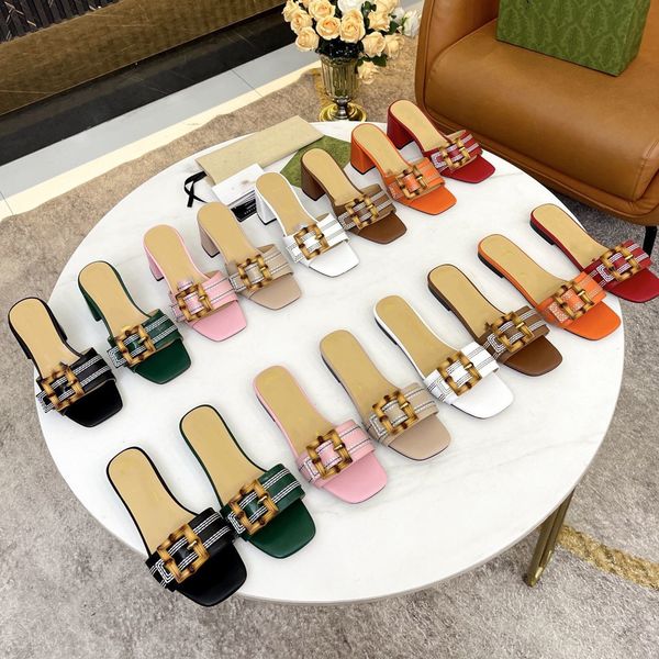 

flip flops women designer slipper slides flat heel slippers sandal summer brand color shoes booties classic beach casual real leather woman, Black