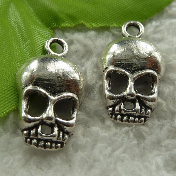 

other 192 pieces antique silver skull charms 27x15mm #3996