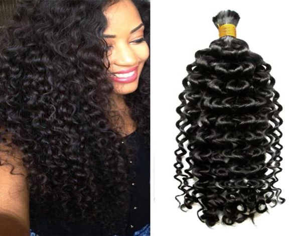 

cuticle aligned 8a brazilian hair bulk 100g kinky curly human hair bundles 100 unprocessed no weft extensions natural black color8205948