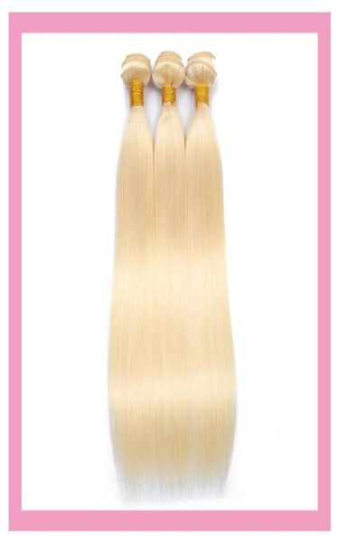 

malaysian virgin hair bundles 3 pieceslot silky straight 613 blonde light color double wefts 613 blonde human hair5191437, Black