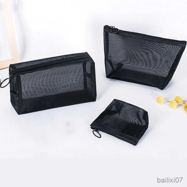

cosmetic bags cases women transparent black mesh cosmetic bag travel small large makeup pouch case zipper toiletry beauty storage pouch orga
