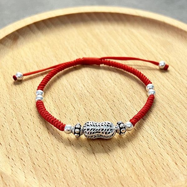 

bangle morebetter natural peanut charm bracelets for wedding fine jewelry handmade party gifts 925 sterling silver bracelet wholesale, Black
