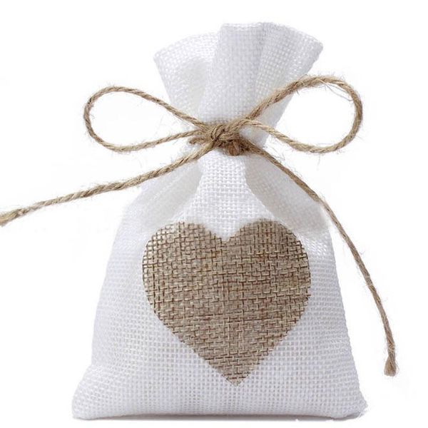 

boxes heart flax gift bags 8x11cm 9x12cm 10x15cm 13x17cm pack 50 wedding birthday party candy sack jewelry jute pouches, Black;white
