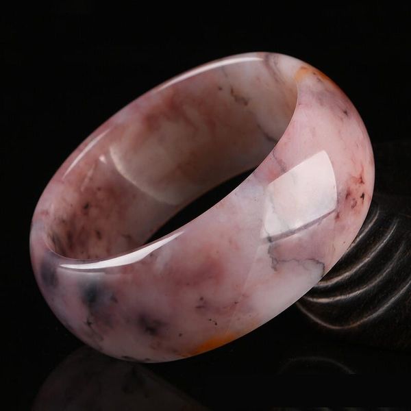 

bangle genuine natural jade bangle bracelet charm jewellery accessories handcarved wide strip jade bangle lucky amulet gifts women men, Black