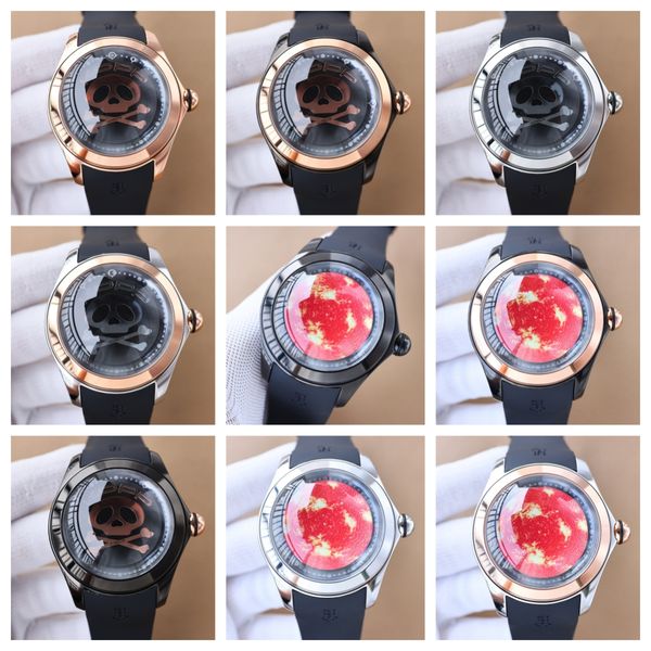 

47mm bubble luxury classic watch for men designer watchs mens watches automatic mechanical movement wristwatch fashion wristwatches montre d, Slivery;brown
