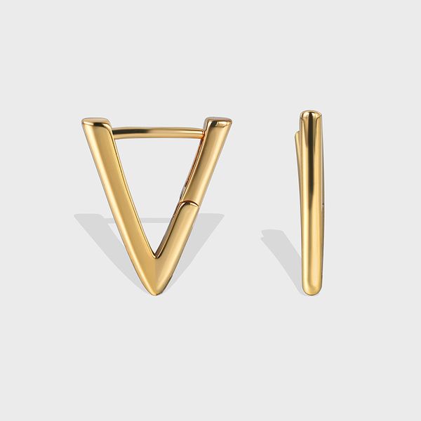 

Luxury Brand 18K Gold Letter V Huggie Earrings Jewelry for Women Gift